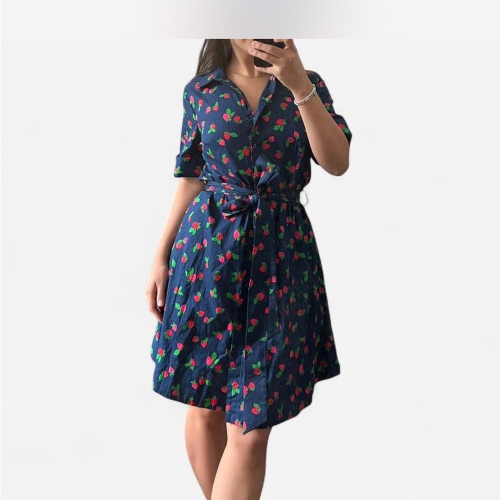 Navy Blue Strawberry Women's Dress